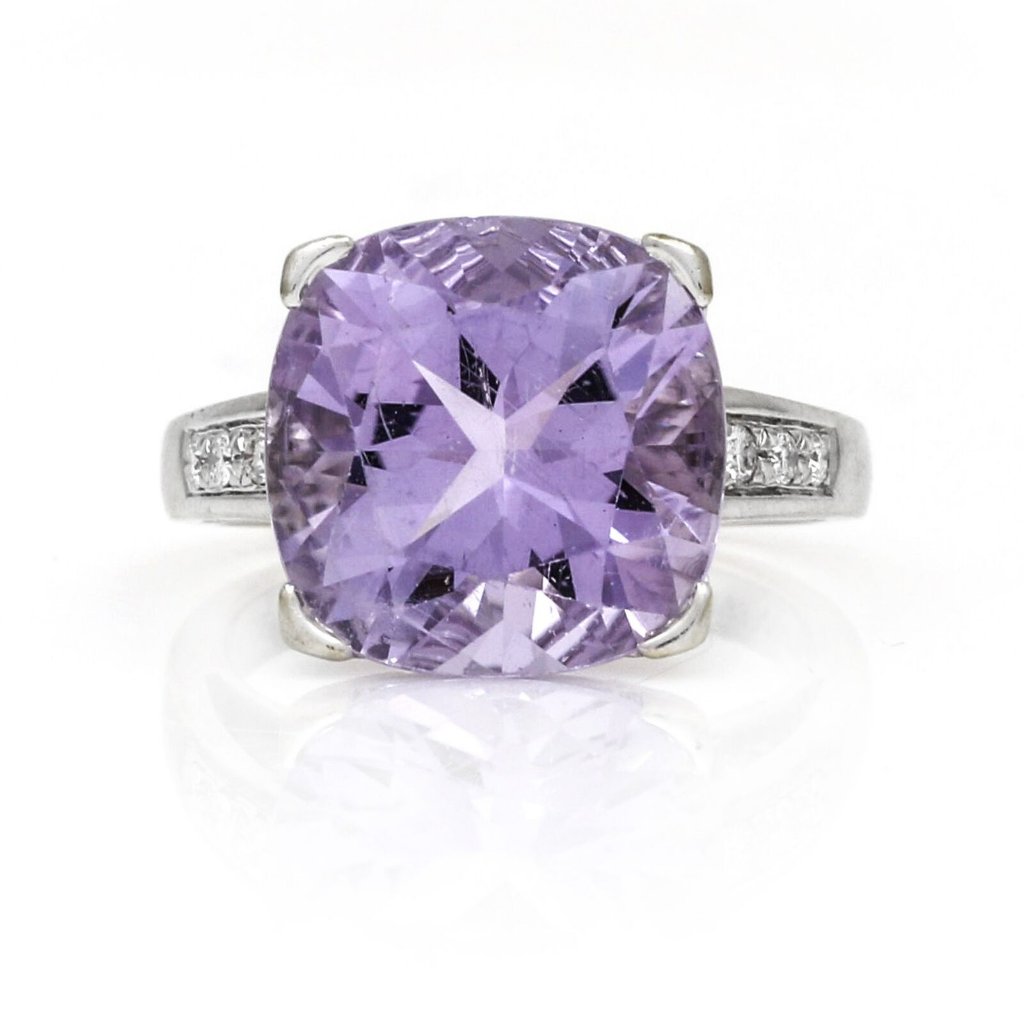 Mauboussin Gueule Damour Rose De France Gemstone Diamond Ring In 18k White Gold 1800$